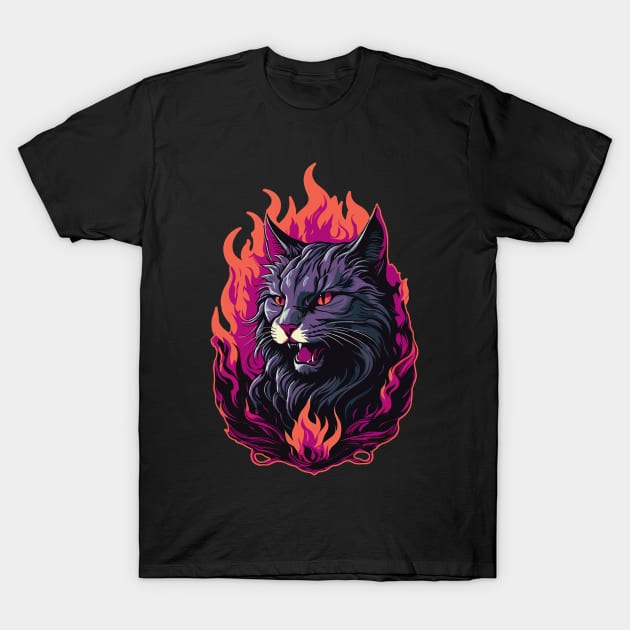 the demon cat vector T-Shirt by hunnydoll